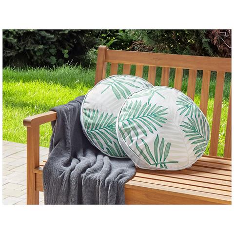 Set Di 2 Cuscini Poggio 40 X 40 Cm Motivo Di Piante Verde - Foto 1