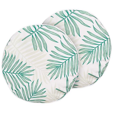 Set Di 2 Cuscini Poggio 40 X 40 Cm Motivo Di Piante Verde - Foto 2