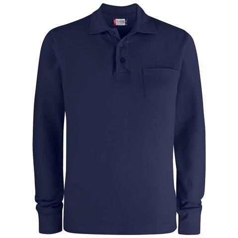 Basic Polo L /s Pocket Blu Scuro L - Foto 1