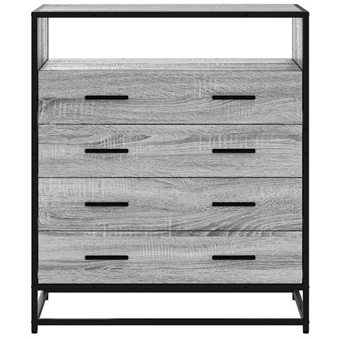 Cassettiera Grigio Sonoma 70x41x83,5 cm in Legno Multistrato - Foto 2