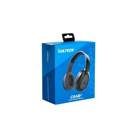 Crab2 Hbt-11bk Rev. 2.1 Cuffie Over Ear Wireless Bluetooth 5.3 Aux Con Microfono, Controllo Traccia, Gestione Chiamate, Ricarica Type-c Autonomia 12 Ore, Accoppiamento Automatico Android /ios Nero - Foto 1