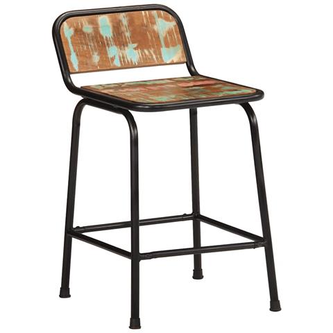 Sgabelli da Bar 4 pz 46x35,5x70 cm Legno Massello di Recupero - Foto 2