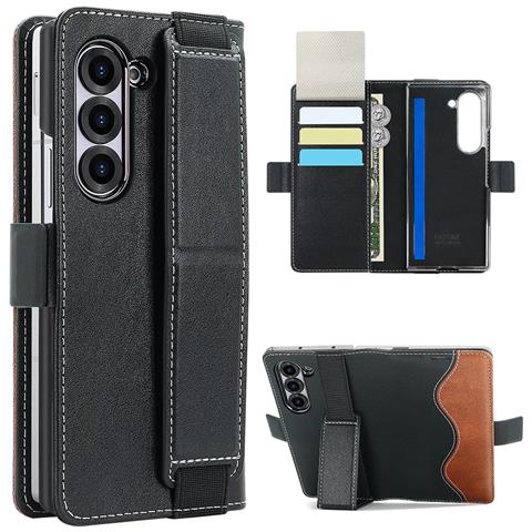 Custodia Per Samsung Galaxy Z Fold Con Portacarte E Supporto Black Model 5 - Foto 1