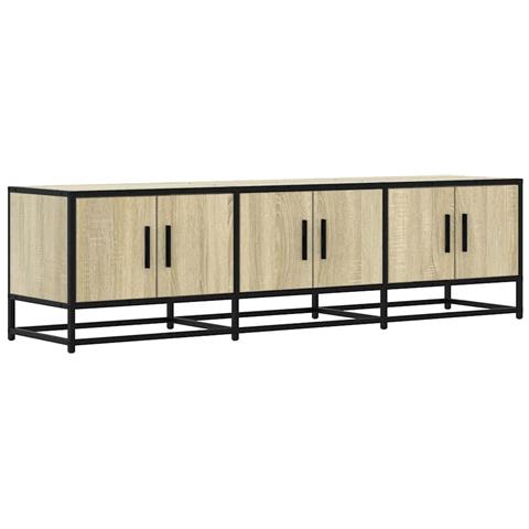 Mobile Tv Rovere Sonoma 150x35x41 Cm In Truciolato E Metallo - Foto 2