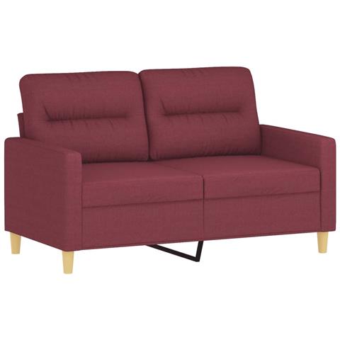 Set Di Divani 3 Pz Con Cuscini Rosso Vino In Tessuto - Foto 3