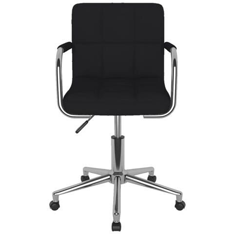 Sedia Da Pranzo Girevole Nera In Tessuto - Foto 1