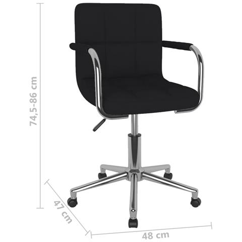 Sedia Da Pranzo Girevole Nera In Tessuto - Foto 8