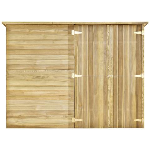 Ripostiglio Da Giardino 232x110x170 In Legno Di Pino Impregnato - Foto 2