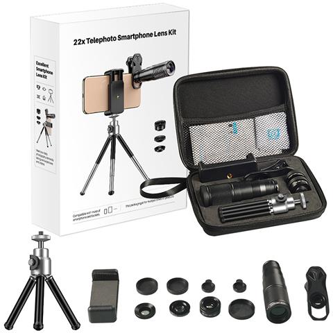 Kit Obiettivo 4 In 1 Apexel 22x105: Telescopio, Macro, Grandangolo, Fisheye - Foto 1