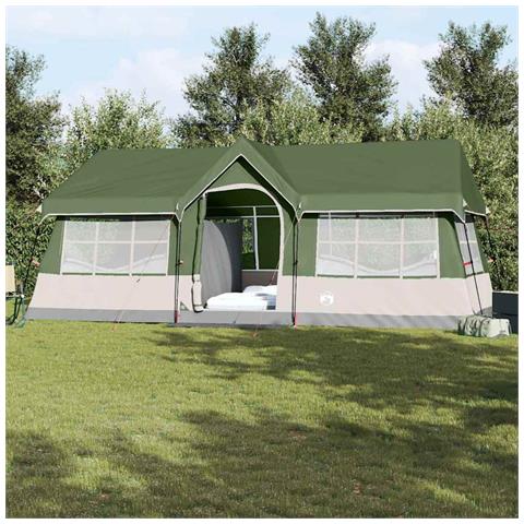 Tenda da Campeggio con Finestre Verde 12-Persone Impermeabile - Foto 2