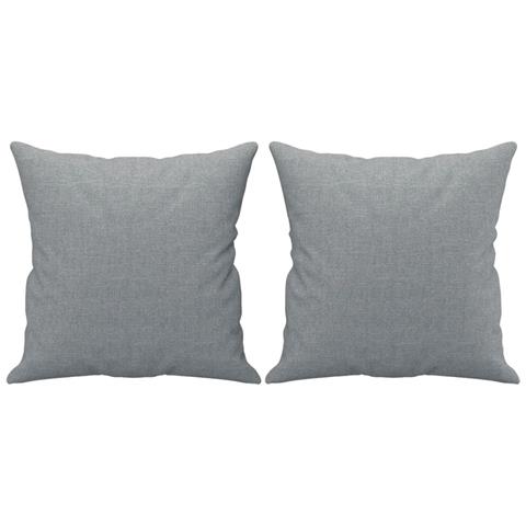 Set Divani 4 pz con Cuscini Grigio Chiaro in Tessuto - Foto 9