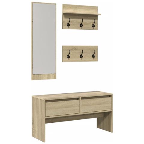 Set Mobili da Ingresso 4 pz Rovere Sonoma in Legno Multistrato - Foto 1