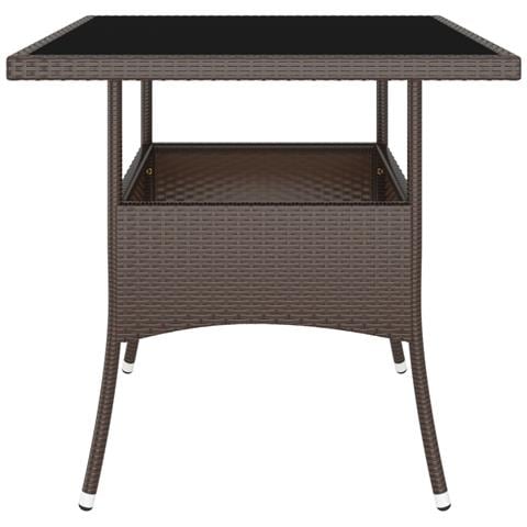 Set da Pranzo per Giardino 5 pz in Polyrattan Marrone - Foto 9