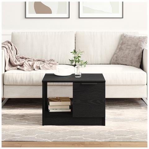Tavolino da caffè  Nero Rovere 50x50x36 cm Legno ingegnerizzato - Foto 2