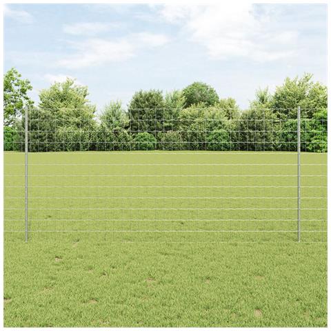 Recinzione Euro con 22 Pali U Argento 1,2x25 m Acciaio - Foto 2