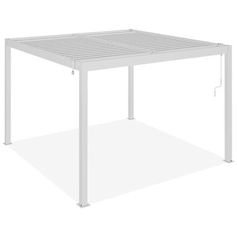 Pergola Bioclimatica Autoportante Piana 3x3m - Alluminio - Bianca - Lamelle Orientabili In Acciaio - Foto 2