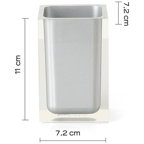 Portaspazzolini D'appoggio In Resina Ra98 Serie Rainbow Argento - Foto 2