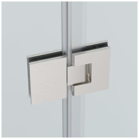 Box Doccia 2 Lati 70x110 Cm Fisso + Porta Un Battente H200 Cm Cristallo 6mm Profilo Satinato Pippo - Foto 2