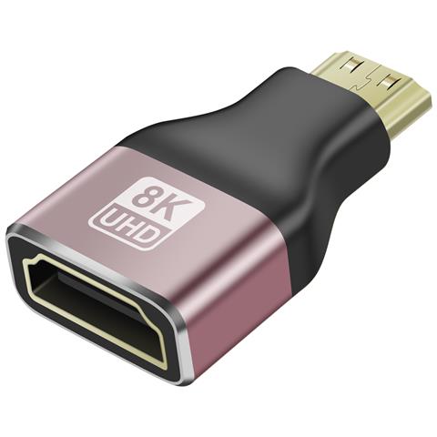 Adattatore Video 8k Uhd Hdmi Femmina A Mini Hdmi Maschio, Nero - Foto 1