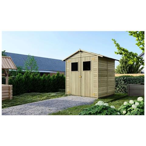 Casetta Da Giardino In Legno 3.46 M2 - 1.9x1.82 M - 12.5 Mm - Impregnata - Foto 1