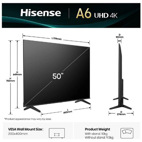 TV LED 4K Ultra HD 50" 50A6Q Smart TV  - Foto 4