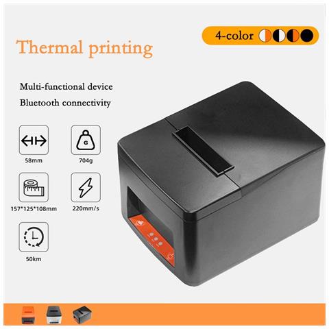 Stampante Termica Per Ricevute Da 58 Mm Con Taglio Automatico - Connettività Usb + Bluetooth Black - Foto 2