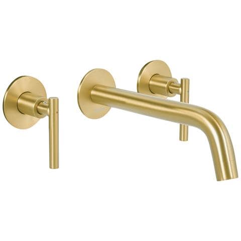 Rubinetto Miscelatore Da Parete Per Lavabo Ishinca Ottone Oro - Foto 2