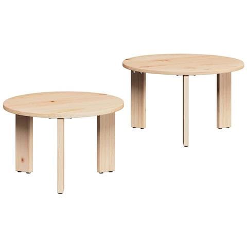 Tavolino da salotto 2 pcs Naturale 47.5 x 47.5 x 27 cm - Foto 1