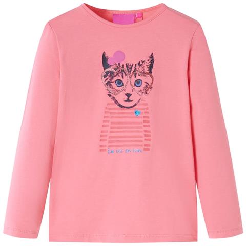 Maglietta da Bambina a Maniche Lunghe Gatto Rosa 128 - Foto 1