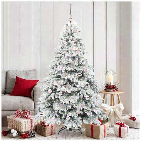 Albero di Natale artificiale con 300 LED Bianco 180 cm PE e PVC - Foto 2