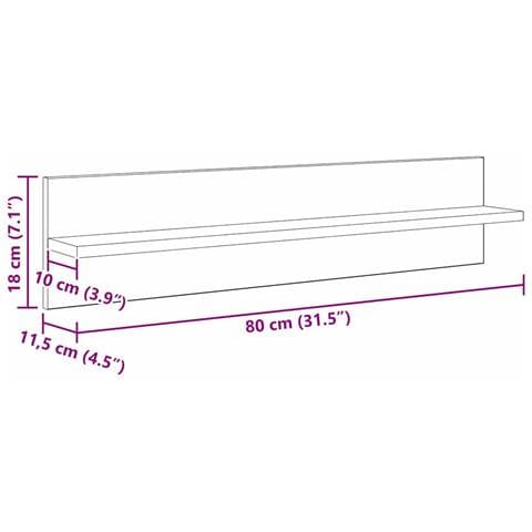 Scaffali da parete 4 pcs Rovere artigianale 80 x 11,5 x 18 cm - Foto 5