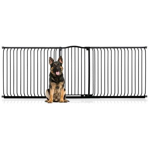 Bettacare Cancelletto Per Cani Extra Alto Con Parte Superiore Incurvata, 271cm - 280cm, Nero Opaco, Extra Alto Con 100cm Di Altezza - Foto 1