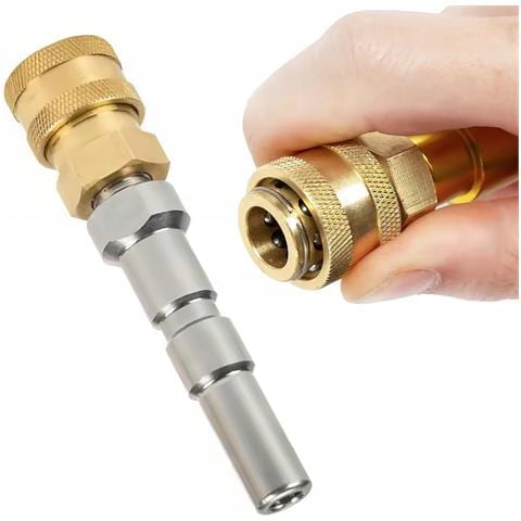 Adattatore Alta Pressione Con Attacco Rapido 1/4"" - Compatibile Con Idropulitrici Nilfisk | Acciaio Inox E Ottone | Per Schiumogeni E Lance - Foto 1
