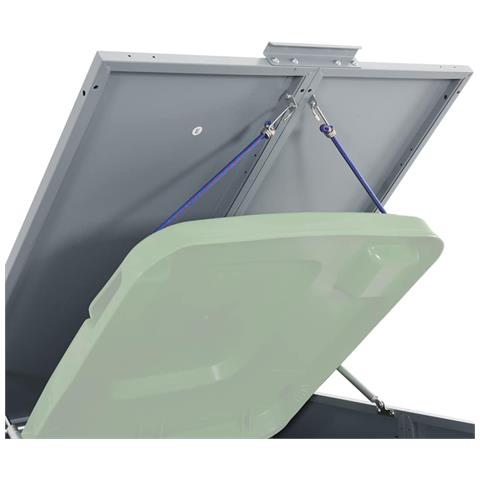 Copribidone con Ruote per 6 Bidoni Grigio 414x79x117cm Acciaio - Foto 9