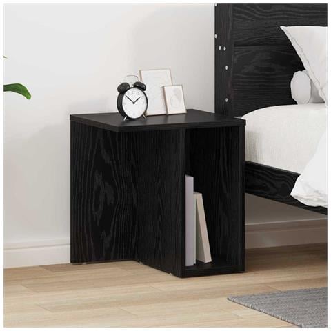 Tavolino Rovere Nero 37 x 32 x 40 cm Legno multistrato - Foto 2