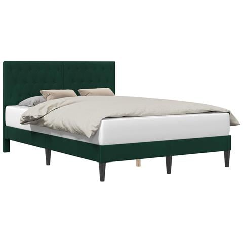 Struttura del letto Verde Scuro 140 x 190 cm Velluto - Foto 1