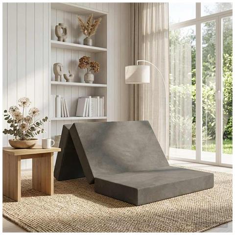 Divano Letto Pieghevole 80 x 67 x 45 cm Grigio Chiaro - Foto 2