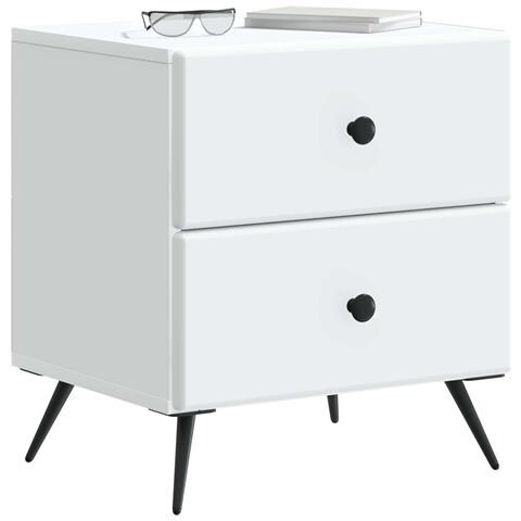 Armadio da Notte con cassetto 2 pcs Bianco 43 x 34,5 x 47,5 cm - Foto 2