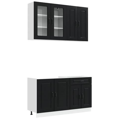 Unità Cucina KALMAR 4 pcs Nero Legno ingegnerizzato - Foto 1