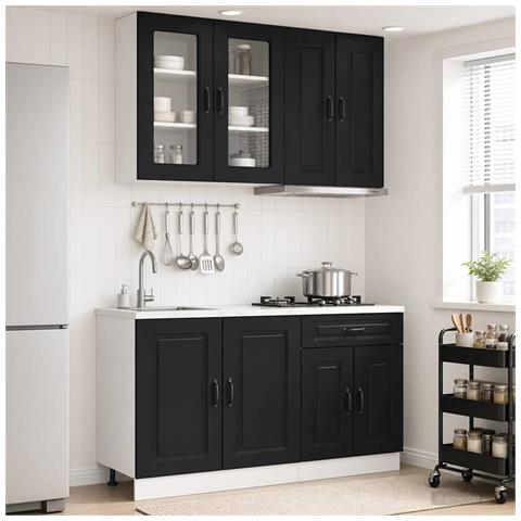 Unità Cucina KALMAR 4 pcs Nero Legno ingegnerizzato - Foto 2