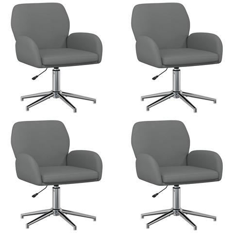 Sedie da scrivania girevoli 4 pz 54 x 58 x 90 cm Grigio Scuro - Foto 1