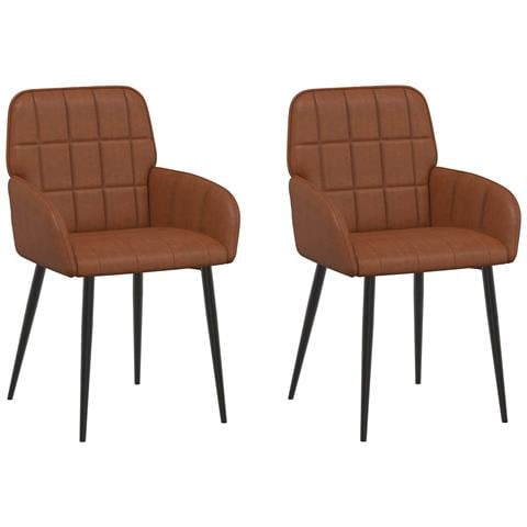 Sedie da pranzo 2 pcs Similpelle Marrone 57 x 50 x 85 cm - Foto 1