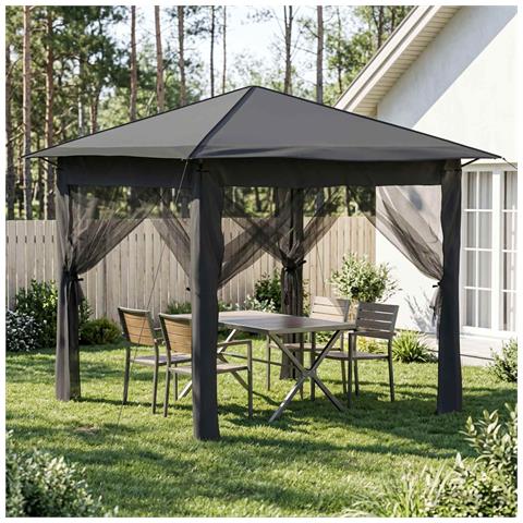 Gazebo con 4 Pareti 2,6 x 2,6 m Grigio chiaro e Antracite - Foto 2