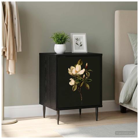 Armadio da Notte BREMEN Rovere Nero 36 x 33 x 51 cm - Foto 2