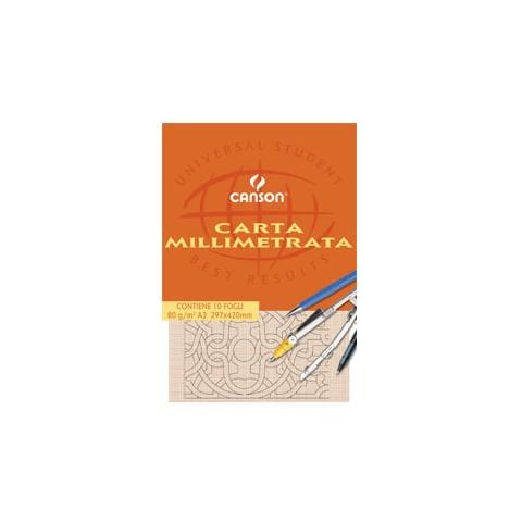 confezione da 25 pezzi - blocco carta opaca millimetrata 230x330mm 10fg 80gr canson - Foto 1