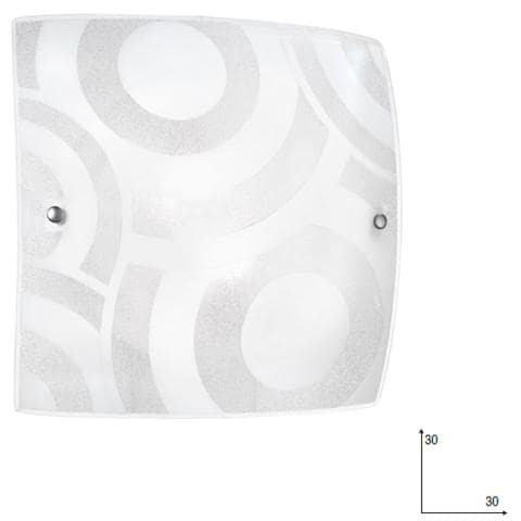 I-MIRO / PL30 - Plafoniera quadrata con decori cromati 60 watt E27 - Foto 1