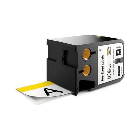 Nastro in Vinile per Etichettatrice Modello XTL Formato 51 mm x 102 mm Nero su Bianco con Intestazione Giallo - Foto 2