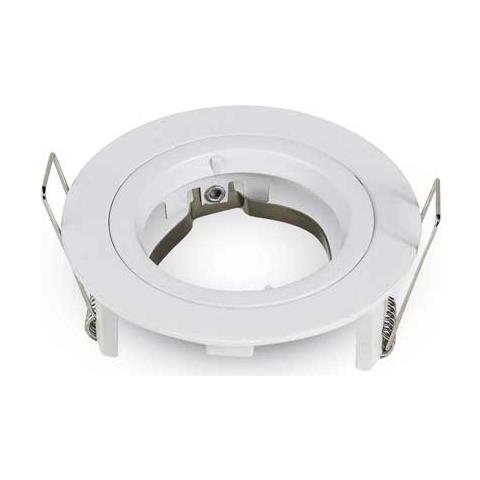 Portafaretto Incasso Alluminio Rotondo Twist To Open Per Lampade Gu10-gu5.3 Vt-774 - Sku 3642 Bianco - Foto 1