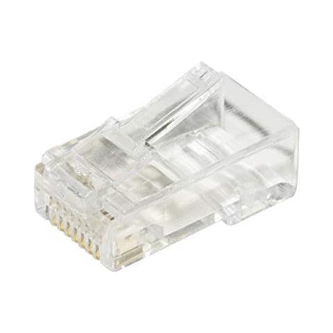 Confezione 100 Connettori 8 Poli Cat 5e Utp Non Schermato Rj45 Con Inserto Per Cavo Flessibile - Foto 1