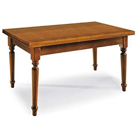 Dylan - Tavolo Da Pranzo Allungabile In Legno Massello 80 X 140/180/220 Con Gamba Tornita - Foto 2